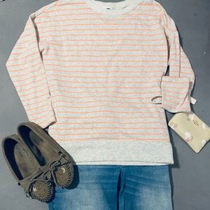 Old Navy Striped gray Sweater  like new condition